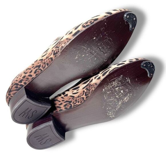 Stuart Weitzman Leopard Print Fabric Leather Trim Loafers Women’s Size 6.5 M - Picture 7 of 10